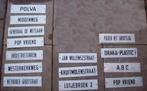 Zwaar emaille naambordjes van oude hoogspanningsstations, Ophalen of Verzenden, Gebruikt, Overige, Overige merken