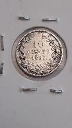10 cent 1897 Wilhelmina, Postzegels en Munten, Munten | Nederland, Ophalen of Verzenden, Koningin Wilhelmina, 10 cent, Losse munt