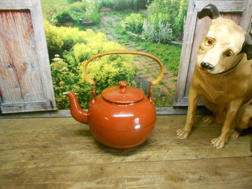 Emaille bruin koffiepot theepot waterketels koffie, Antiek en Kunst, Antiek | Emaille, Ophalen of Verzenden