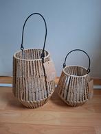 2 windlichten rotan *Nieuw, Huis en Inrichting, Woonaccessoires | Kandelaars en Kaarsen, Ophalen, Nieuw, Overige materialen, Minder dan 25 cm