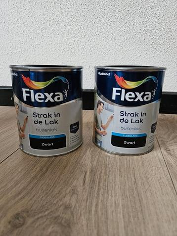Flexa Zwart Buitenlak - 2 blikken a 750 ml beschikbaar voor biedingen