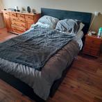 Bedframe + Mattress, 140 cm, Zo goed als nieuw, Zwart, Ophalen