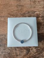 Pandora armband zilver met blauwe steentjes maat 17, Ophalen of Verzenden, Zo goed als nieuw, Zilver, Pandora