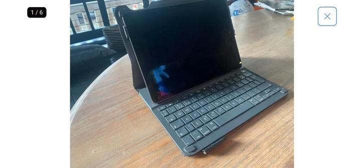 Logitech Type+ case met toetsenbord voor 9,7 inch iPad Air, Computers en Software, Tablet-hoezen, Gebruikt, Bescherming voor- en achterkant