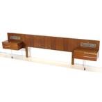 Vintage design hoofdboard voor tweepersoonsbed nachtkastjes, Ophalen of Verzenden, 70 cm of meer, Hout, 65 cm of meer