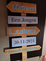 Wegwijzers geboorte bord Babyshower baby Gender reveal, Ophalen of Verzenden, Nieuw