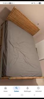 Rotan 2 persoonsbed 140 bij 2, Huis en Inrichting, Ophalen, Gebruikt, Tweepersoons, 140 cm