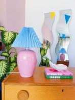 Vintage lamp met plissekap, Ophalen of Verzenden