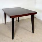 Uitschuifbare eettafel Halabala, dambord patroon blad, 100 tot 150 cm, Art deco, Zo goed als nieuw, Vijf personen of meer