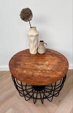 Retro Ronde Salontafel bijzettafel industrieel, Gebruikt, 50 tot 100 cm, Rond, Minder dan 50 cm