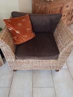 Rieten stoel / fauteuil, Huis en Inrichting, Fauteuils, Ophalen, Gebruikt, Natuurlijke materialen, 75 tot 100 cm