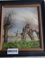 OLIEVERF * KNOTWILGEN EN EEN MOLEN * Op Paneel *, Antiek en Kunst, Kunst | Schilderijen | Klassiek, Verzenden