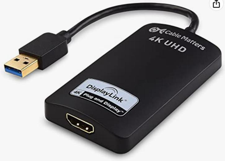 Cable Matters USB3.0 naar 4K HDMI Videoadapter, Computers en Software, Pc- en Netwerkkabels, Zo goed als nieuw, Ophalen of Verzenden