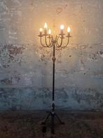 Vintage Art Deco Kandelaar Vloerlamp met Keramisch Detail, Huis en Inrichting, Lampen | Vloerlampen, Ophalen, Gebruikt, Vintage  Art Deco  Eclectisch