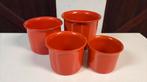 4 ongebruikte Vintage West Germany bloempotten oranje, Tuin en Terras, Bloempotten, West Germany., ., Rond, Ophalen of Verzenden