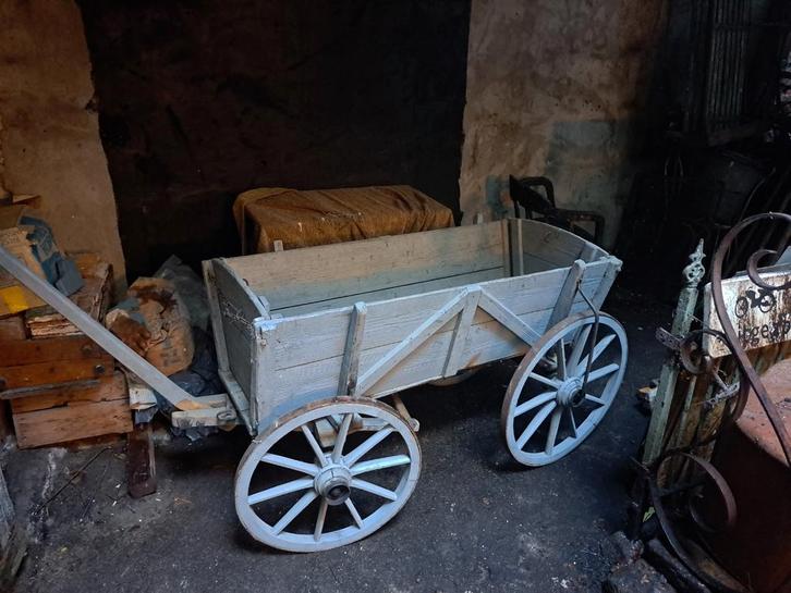 Oude houten kar / bolderkar / boerenkar, Antiek en Kunst, Antiek | Overige Antiek, Ophalen