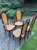 4 Thonet stoelen en ronde tafel (110 cm diameter), Riet of Rotan, Gebruikt, Bruin, Ophalen of Verzenden