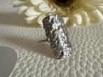 S042/Zilveren MAANESTEN ring kleine maat 15, Gebruikt, Verzenden, Kleiner dan 17, X