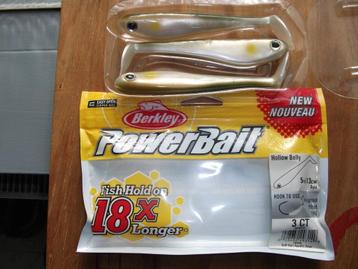 3 stuks Powerbait Hollow Belly roofvis shads /kunstaas shads beschikbaar voor biedingen