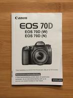 Canon EOS 70D Handleiding mederlandstalig, Ophalen of Verzenden