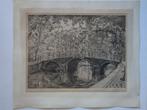 ets brug Leidse gracht Amsterdam, Frans IJserinkhuijsen 1950, Antiek en Kunst, Kunst | Etsen en Gravures, Verzenden