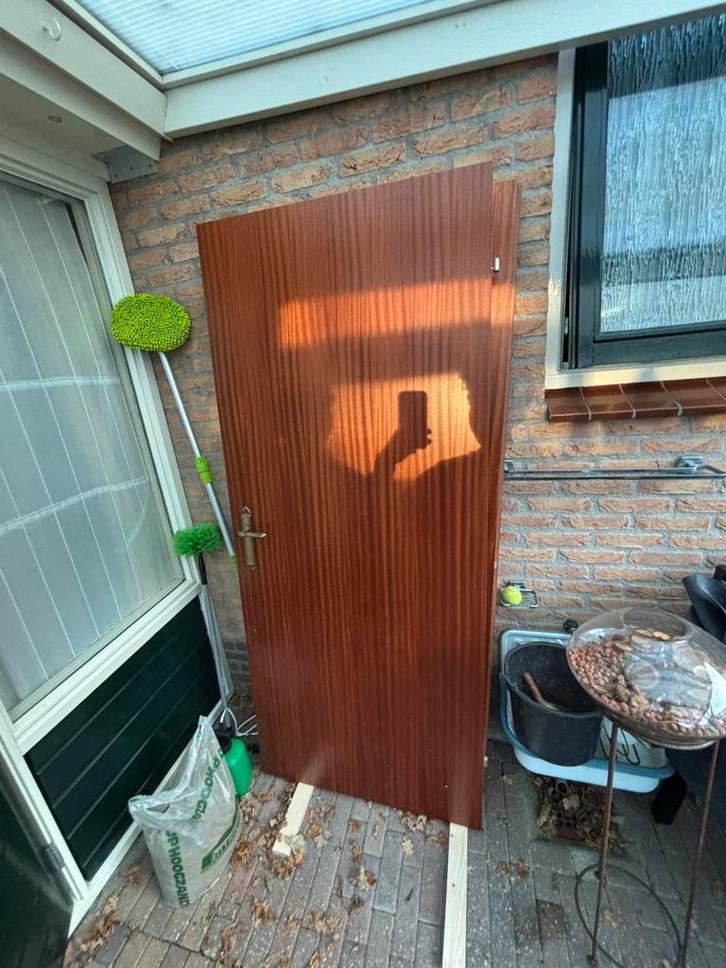 Binnendeur plus buitendeur, Doe-het-zelf en Verbouw, Deuren en Horren, Zo goed als nieuw, Binnendeur, 200 tot 215 cm, Glas, Ophalen