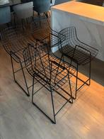 Zwart metalen barkrukken van HK living, Huis en Inrichting, Ophalen, 60 tot 90 cm, Zo goed als nieuw, Metaal