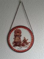 Raamhanger Sarah Kay vintage glas in lood rood oudroze, Ophalen of Verzenden, Gebruikt
