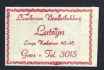 1434 Goes lunchroom banketbakkerij LUTEIJN, Verzamelen, Ophalen of Verzenden, Nederland