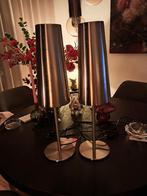 Set van 2 metalen tafellampen, Ophalen of Verzenden, Zo goed als nieuw, Minder dan 100 cm, Metaal