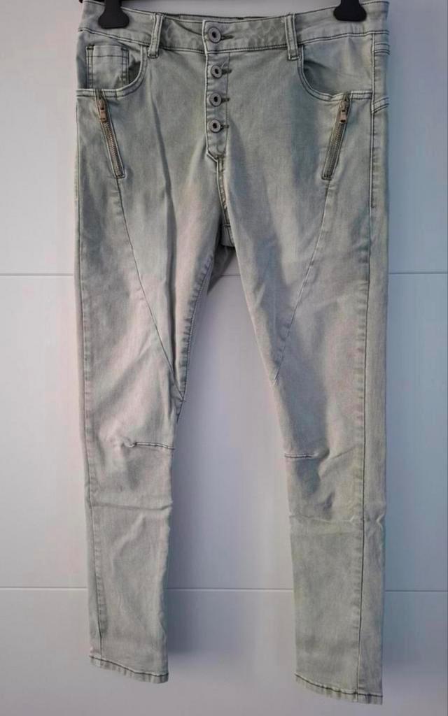 Grijsgroene slimfit jeans met stretch Lexxury maat L/40, Kleding | Dames, Broeken en Pantalons, Zo goed als nieuw, Maat 38/40 (M)
