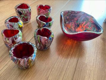 Lotje Murano Bizantino glas, rood beschikbaar voor biedingen