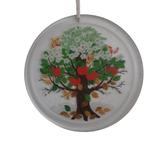 Vintage ronde glazen raamhanger 4 seizoenen appelboom 0905, Ophalen of Verzenden, Huis en Inrichting