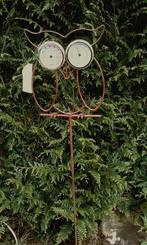 Mooie Uil tuinsteker met thermometer en hygrometer, bruin, Tuin en Terras, Nieuw, Ophalen of Verzenden