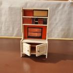 Kast met openslaande deuren, planken boeken en box Lundby, Verzamelen, Poppenhuizen en Toebehoren, Ophalen of Verzenden, Zo goed als nieuw