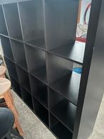 Ikea Kallax kast 16 vakken zwart/bruin, Huis en Inrichting, Kasten | Wandmeubels, Ophalen, 25 tot 50 cm, Minder dan 150 cm