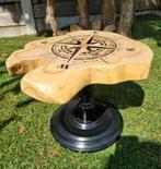 Bijzettafeltje kompas, Ophalen of Verzenden, Rond, Hout, Minder dan 55 cm