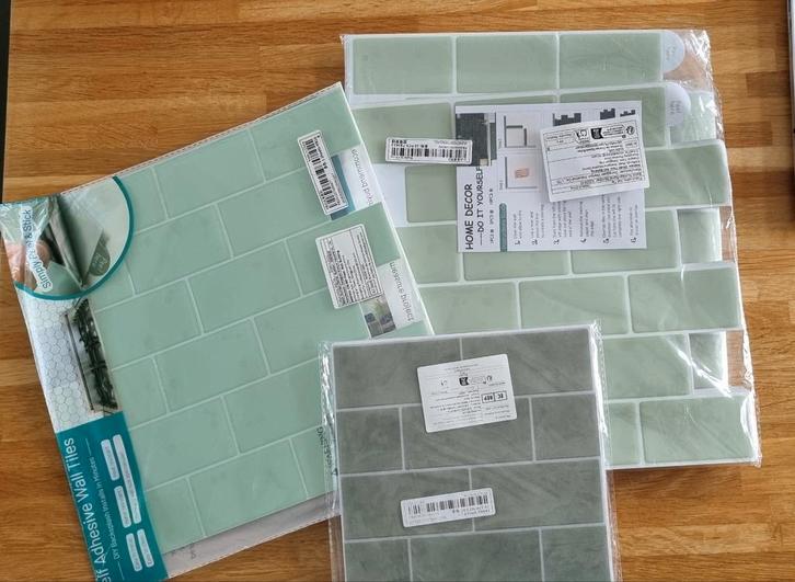 Muursticker vellen met tegelmotief., Huis en Inrichting, Overige Huis en Inrichting, Nieuw, Ophalen