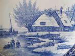 groot wandbord 40 cm Delfts blauw Petrus Regout, Ophalen of Verzenden