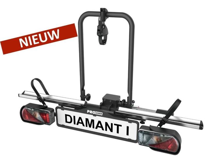 Pro-User Diamant 1 - Geschikt voor 1 E-bike - 9.5kg - 2025, Auto diversen, Fietsendragers, Nieuw, Trekhaakdrager, 1 fiets, Brede banden