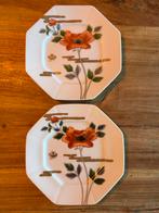 Twee bordjes met een klaproos Fleur et Nuages Fitz and Floyd, Ophalen of Verzenden