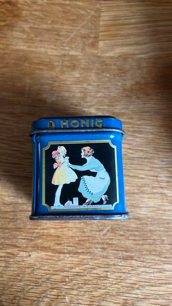 Klein oud blikje Honig, Ophalen of Verzenden, Gebruikt, Overige, Overige merken