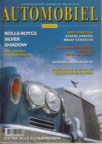 Automobiel 9 1992 : Opel Manta A - Panhard Dyna & PL17, Ophalen of Verzenden, Gelezen, Algemeen