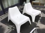 2 Witte IKEA Tuinstoelen, Tuin en Terras, Ophalen, Gebruikt, Plastic