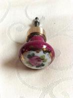 Limoges kastknopjes bloemen porselein met messing 6 stuks, Ophalen of Verzenden