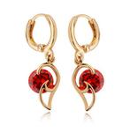 Oorbellen goud 18k oorhangers - creolen hanger robijn, Hangers, Verzenden, Nieuw, Met edelsteen