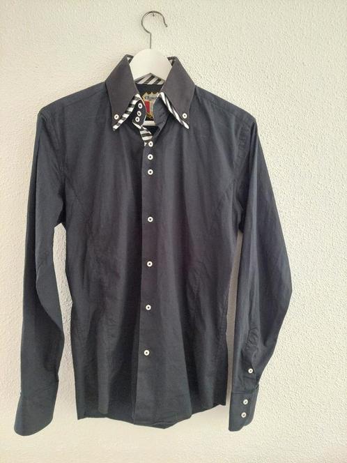 Overhemd lang72cm Choices M zwart +witteNuances Katoen ZGAN, Kleding | Heren, Overhemden, Zo goed als nieuw, Halswijdte 39/40 (M)