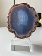 Prachtige Agaat Schijf op Standaard, Verzamelen, Mineralen en Fossielen, Ophalen of Verzenden, Mineraal