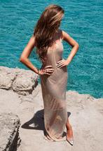 Nieuw! Lange mesh jurk kraaltjes - PLT 44, Kleding | Dames, Beige, Nieuw, Ophalen of Verzenden, Pretty Little Thing