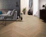 Visgraat Pvc click Natural Oak Dark + integreerde ondervloer, Bruin, 75 m² of meer, Visgraat Pvc click met integreerde ondervloer